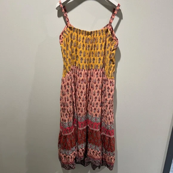 Knox Rose Boho Floral Patchwork Maxi Sundress Women’s XXL Adjustable Straps - Picture 6 of 6